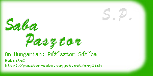 saba pasztor business card